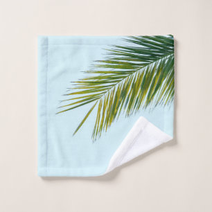 Palm tree branch wash cloth