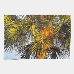 Palm Tree Branches, Afternoon Sun Kitchen Towel