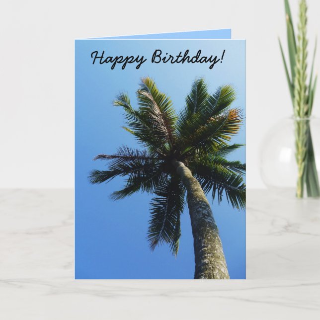 Palm Tree  Breeze Birthday Card (Front)