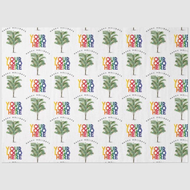Palm Tree Business Logo Holiday Christmas Card Tissue Paper (Front)