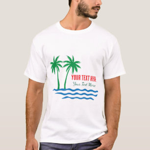 Palm Tree by the River Tropical Sunset Art T-Shirt