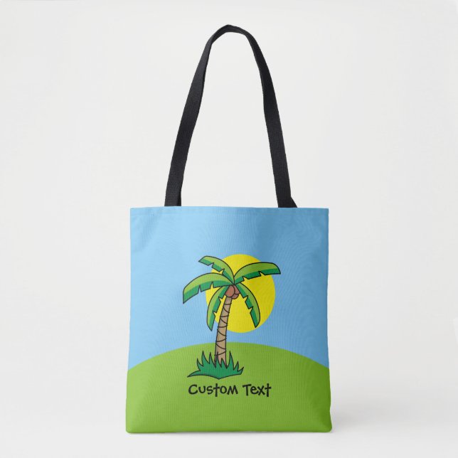 Palm Tree Cartoon Pattern Tote Bag (Front)