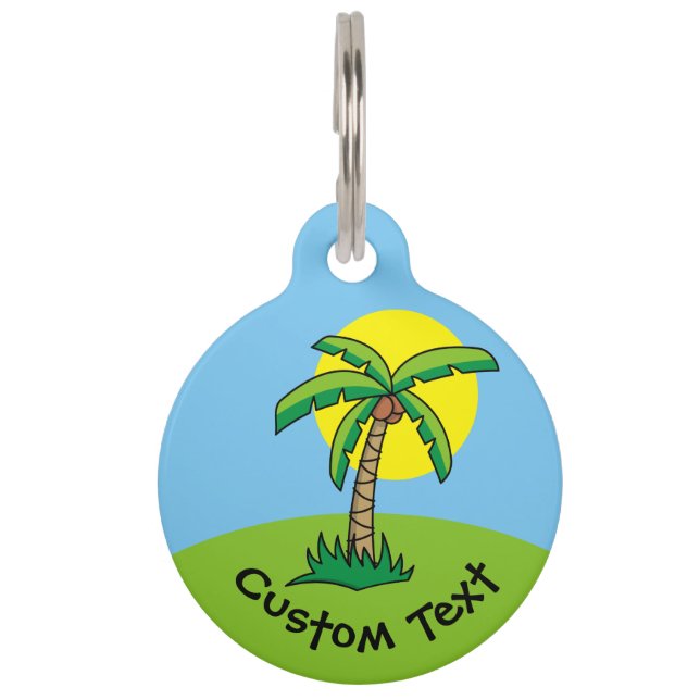 Palm Tree Cartoon  Pet ID Tag (Front)