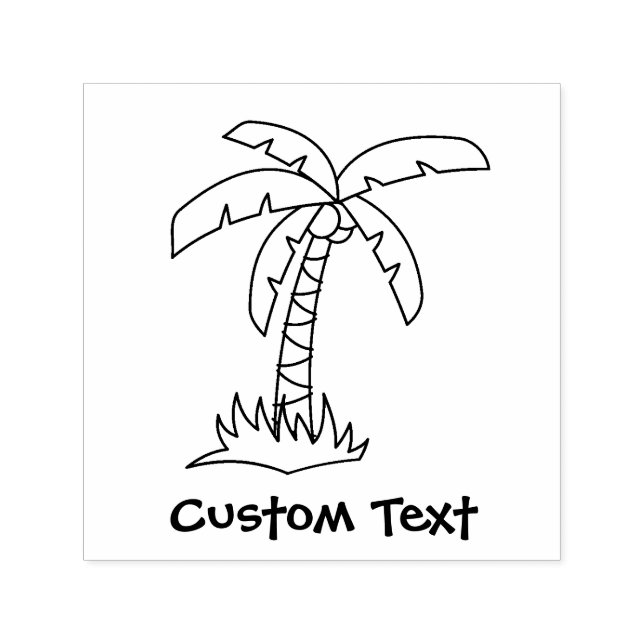 Palm Tree Cartoon Self-inking Stamp (Design)