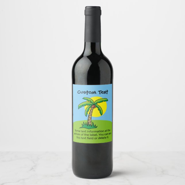 Palm Tree Cartoon Wine Label (Front)