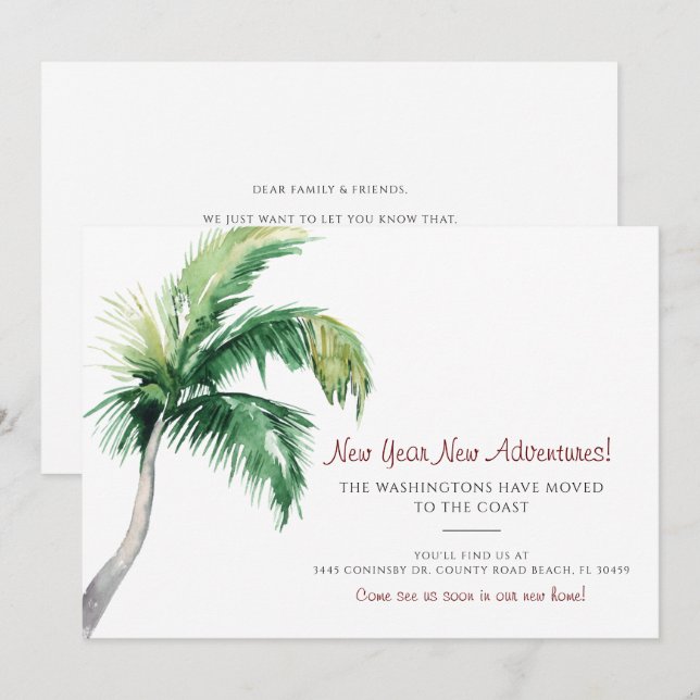 Palm Tree Change of Address Moving Announcement (Front/Back)