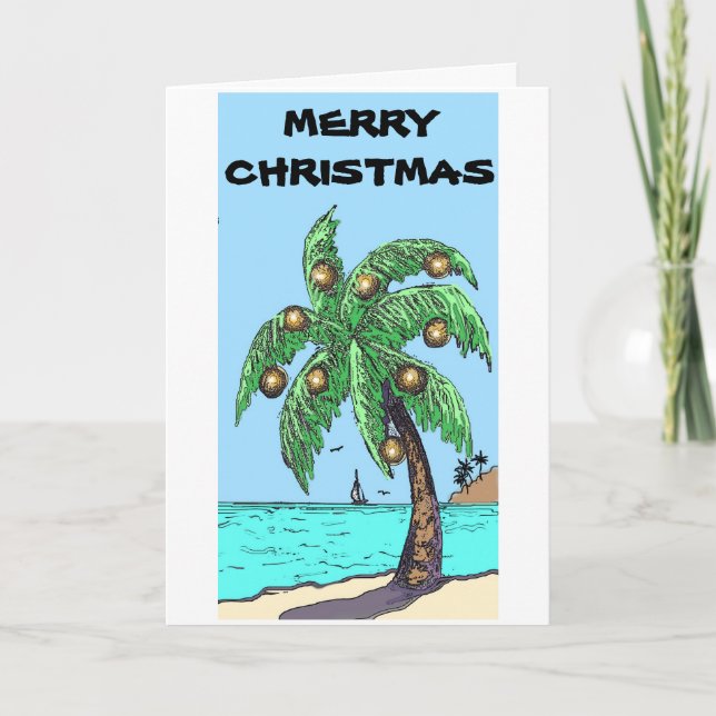 Palm tree Christmas card (Front)