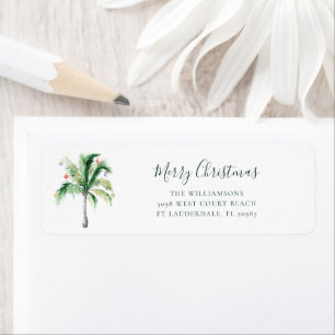 Palm Tree Christmas Holidays Return Address
