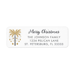 Palm Tree Christmas Ornaments Return Address