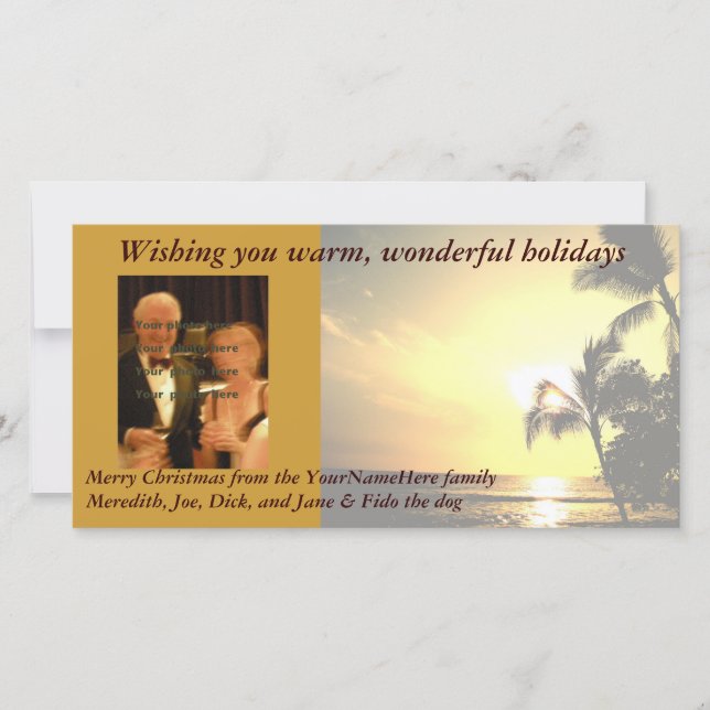 Palm Tree Christmas Photo Holiday Card (Front)
