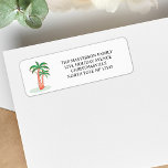 Palm Tree Christmas Return Address Label<br><div class="desc">These return address labels are decorated with a fun watercolor of palm trees decorated like Christmas Trees!
Customize them with your family name and address.
 Perfect for Mele Kalikimaka and Christmas in July party invitations.</div>