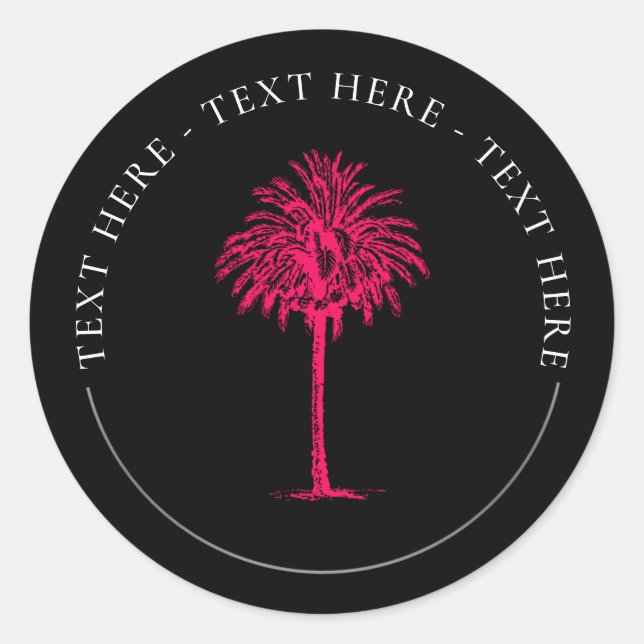 Palm Tree Classic Round Sticker (Front)