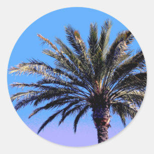 palm tree classic round sticker