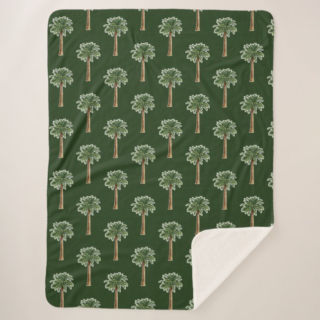 palm tree clipart sherpa blanket (Front)