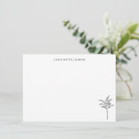 Palm Tree Coastal Personalized Name Stationery