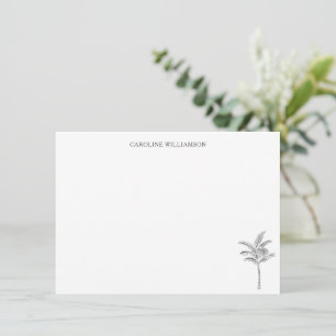 Palm Tree Coastal Personalized Name Stationery Card