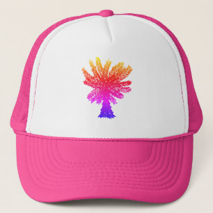 Palm Tree Colourful Rainbow Pink Girly Trucker Hat