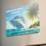 Palm Tree Cruise Ship Ocean Family Vacation Magnet<br><div class="desc">This design may be personalized in the area provided by changing the photo and/or text. Or it can be customized by clicking Personalize this Template and then choosing the click to customize further option and delete or change the colour of the background, add text, change the text colour or style,...</div>