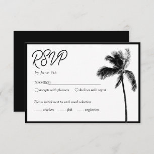 Palm Tree Custom Bat Mitzvah RSVP Enclosure Card