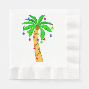 Palm Tree Decorated for Christmas Napkin