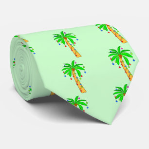 Palm Tree Decorated for Christmas Tie