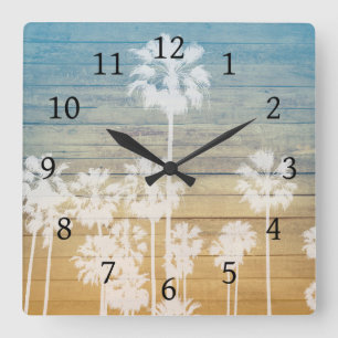 Palm Tree Design 239 Square Wall Clock