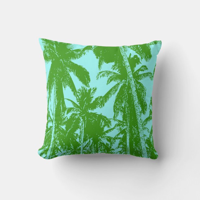 Palm Tree Design Throw Pillow (Front)