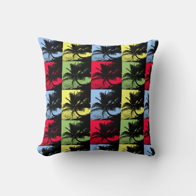 Palm Tree Design Throw Pillow (Front)