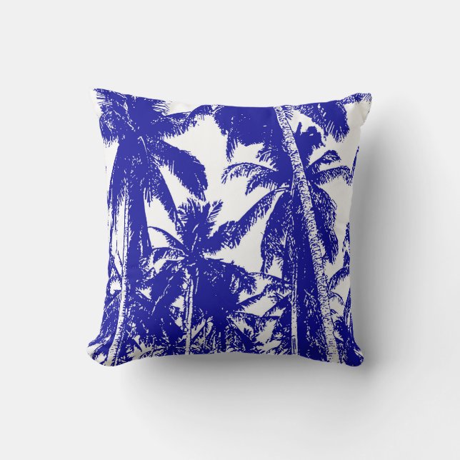 Palm Tree Design Throw Pillow (Front)