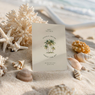 Palm Tree Destination Elegant Coastal Wedding Save The Date