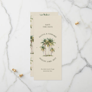 Palm Tree Destination Elegant Coastal Wedding Save The Date