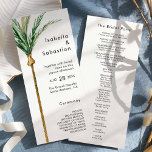 Palm Tree Destination Modern Wedding Flat Program<br><div class="desc">This palm tree destination modern wedding flat program design features tropical watercolor palm trees on a bright white background that evoke the dreamy ambiance of a destination wedding. this design radiates the romance of sandy shores and swaying palms, perfect for couples seeking a truly unforgettable celebration. For personalized coordination or...</div>