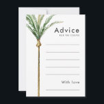 Palm Tree Destination Wedding Advice Card<br><div class="desc">This palm tree destination wedding advice card design features tropical watercolor palm trees on a bright white background that evoke the dreamy ambiance of a destination wedding. this design radiates the romance of sandy shores and swaying palms, perfect for couples seeking a truly unforgettable celebration. For personalized coordination or any...</div>