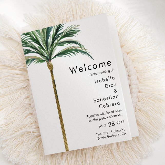 Palm Tree Destination Wedding Folded Program (Creator Uploaded)
