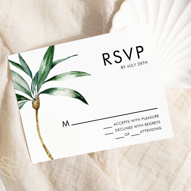 Palm Tree Destination Wedding RSVP Response Card (Creator Uploaded)