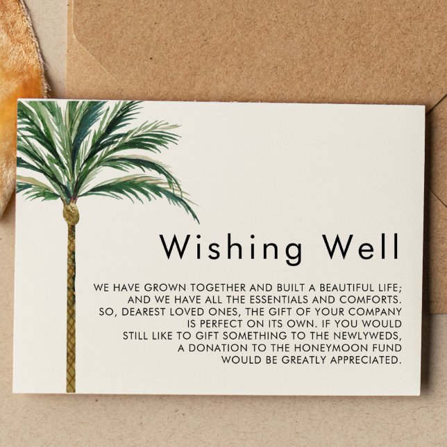 Palm Tree Destination Wedding Wishing Well Enclosure Card (Creator Uploaded)