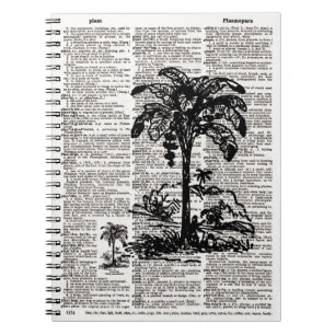 Palm Tree Dictionary Art Notebook