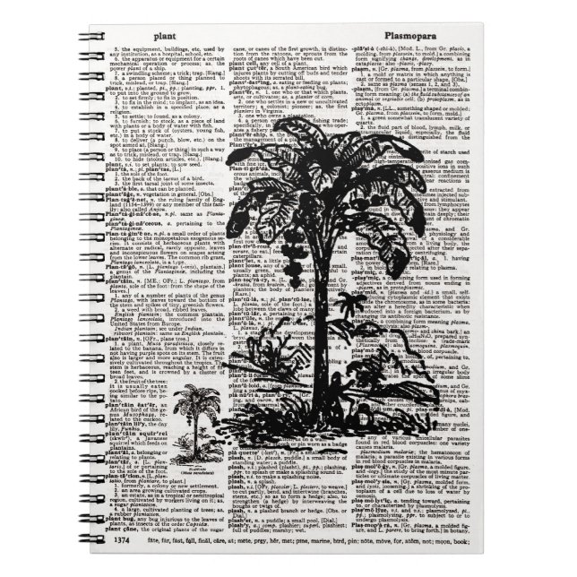 Palm Tree Dictionary Art Notebook (Front)
