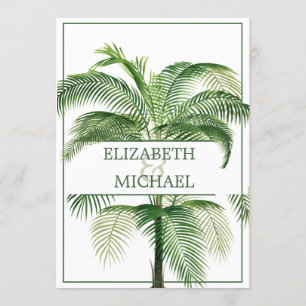 Palm Tree Elegant Wedding  Chic Modern Rehearsal Invitation