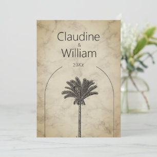 Palm Tree Elegant Wedding Rehearsal Dinner  Invitation