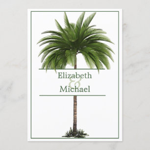 Palm Tree Élégante faire-part de mariage Moderne C
