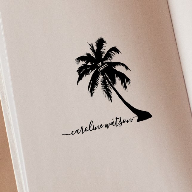 Palm tree Ex libris  Rubber Stamp (Creator Uploaded)