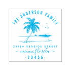 Palm Tree & Family Name Script Return Address