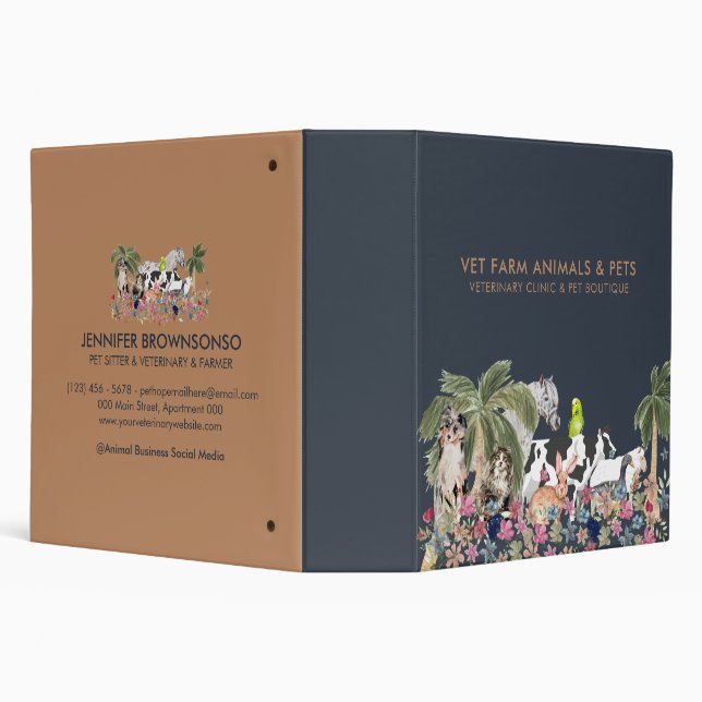 Palm Tree Farm Animal Pet Binder (Background)