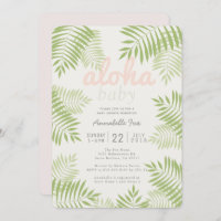 Palm Tree Feuilles Aloha Baby shower Invitation