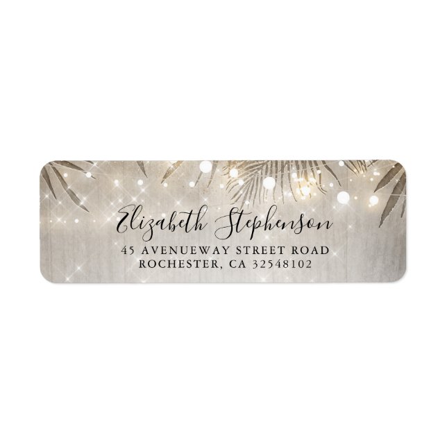 Palm Tree Feuilles et String Lights Beach Party (Devant)