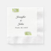 Palm Tree Foliage Green Watercolor Leaves Wedding