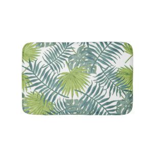Palm Tree Fronds Painting Hawaiian Bath Mat