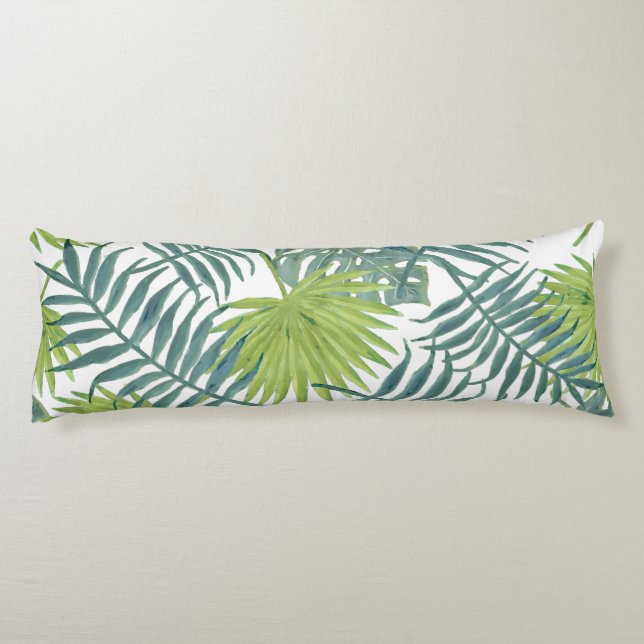 Palm Tree Fronds Painting Hawaiian Body Pillow (Back)