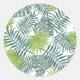 Palm Tree Fronds Painting Hawaiian Classic Round Sticker